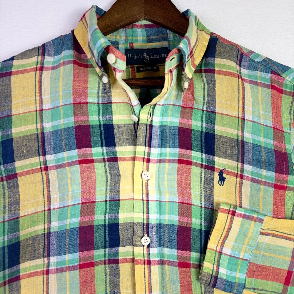 Ralph Lauren Plaid Linen Shirt M